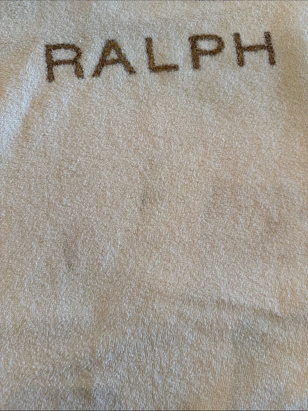 2- Matching Ralph Lauren White and Gold Safari Crest Towel